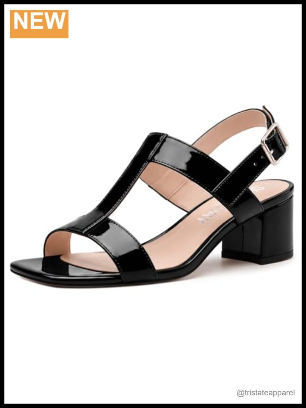 Women's Low Chunky Block Heeled Sandals Square Open Toe Ankle Strap Dressy